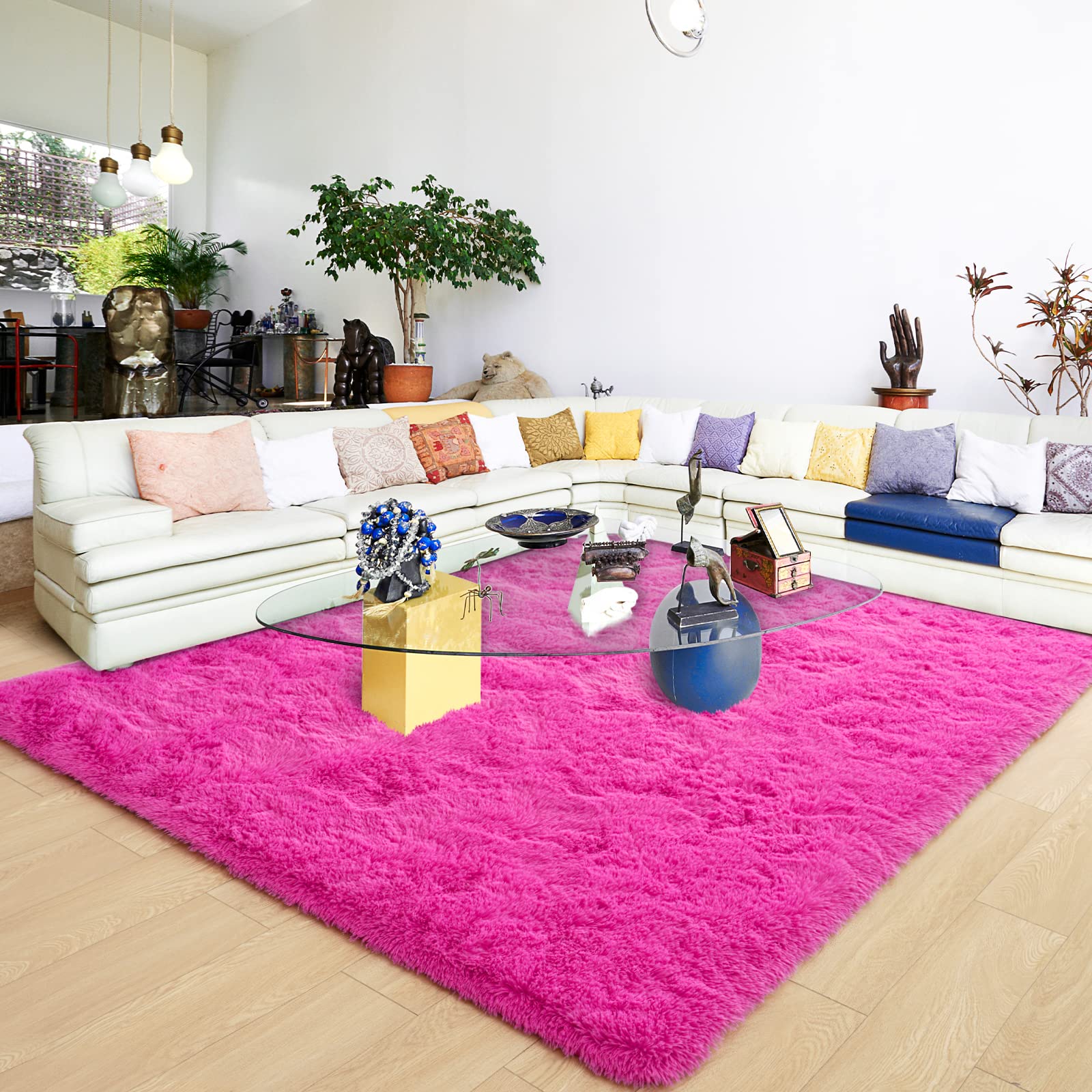 Ultra Soft Fluffy Rugs for Bedroom 4x6 Feet, Shag Area Rugs for Living Room, Large Comfy Furry Rug for Boys Kids Baby Room Decor, Non Slip Nursery Rug Modern Indoor Fuzzy Floor Carpet, Light Blue
