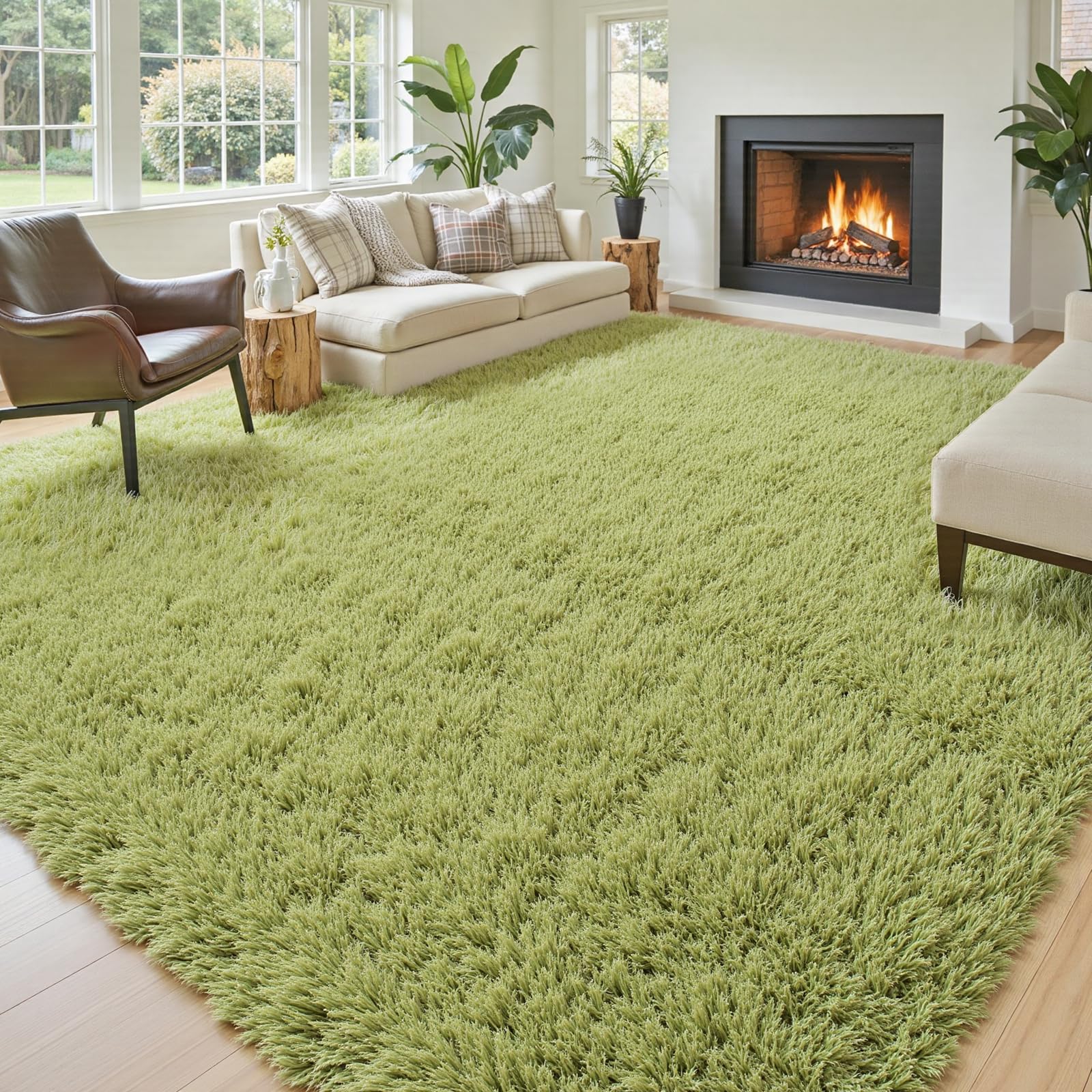 8x10 Area Rugs for Living Room Bedroom Fluffy, Large Area Rug Shag Shaggy Carpet Soft Plush Furry Bedside Rug, Area Rugs for Home Decor(8 x 10, Dark Blue Tie-Dyed)