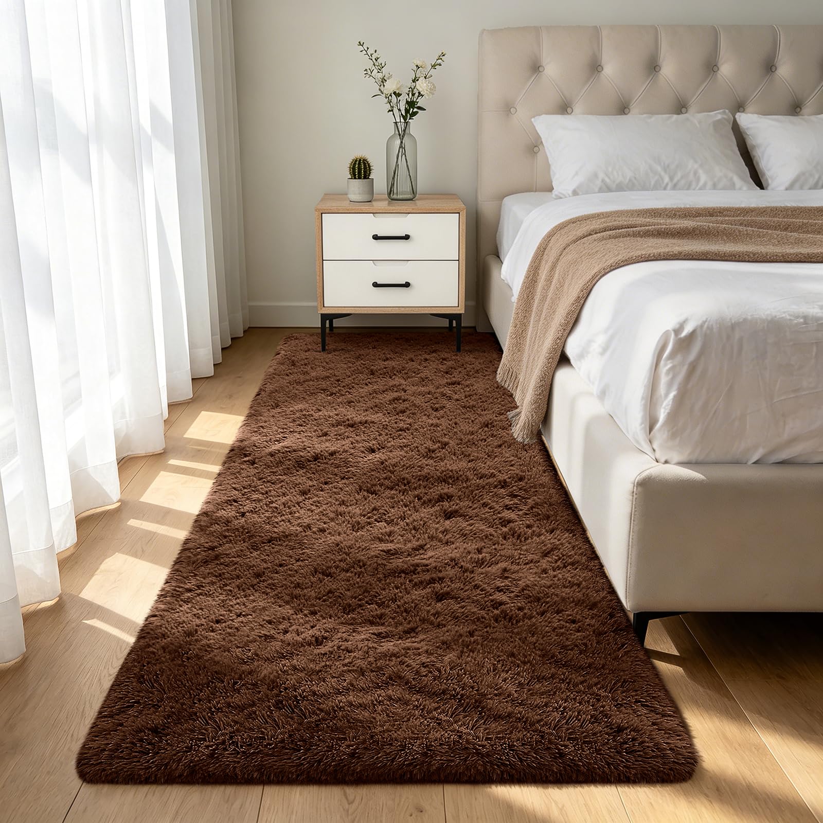 Shag Area Rugs for Bedroom Living Room,8X10 Ultra Soft Fluffy Area Rugs for Dorm, Indoor Carpet Nursery Rugs for Kids Girls Room Home Decor,Tie-Dye Grey