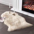 SERISSA Soft Fluffy Area Rug, Grey Faux Sheepskin Fur Rug, Shaggy Rug for Bedroom Floor Fuzzy Carpet for Living Room 4x6 Feet