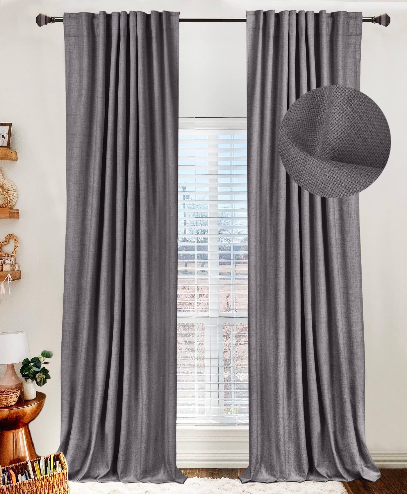 50×84" Cream Blackout Curtains, 2 Panels Thermal Insulated Drapes for Bedroom Living Room