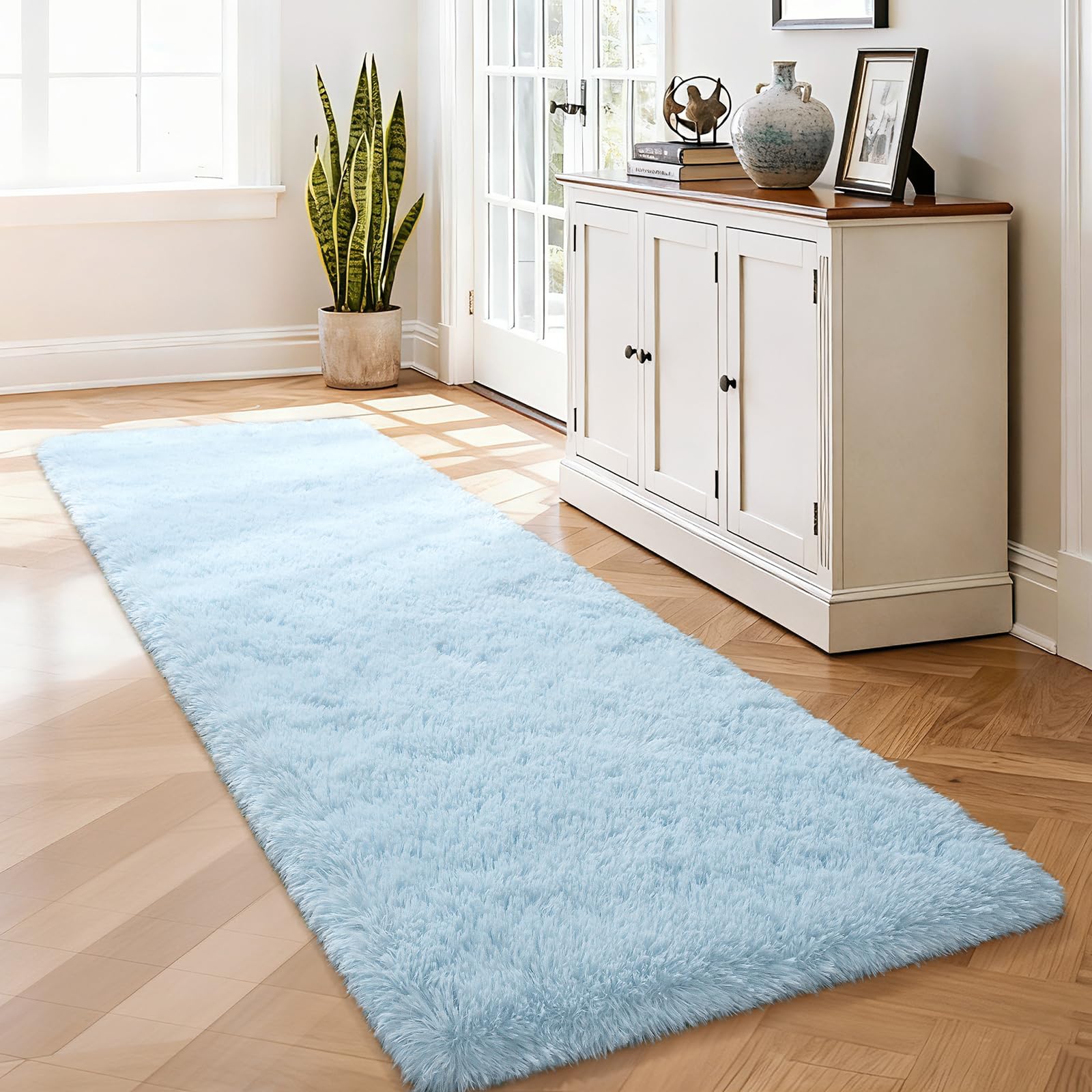 Merelax Soft Modern Indoor Shaggy Area Rug for Bedroom Livingroom Dorm Kids Room Home Decorative, Non-Slip Plush Fluffy Furry Fur Rugs Comfy Nursery Accent Floor Carpet 2x3 Feet, Black