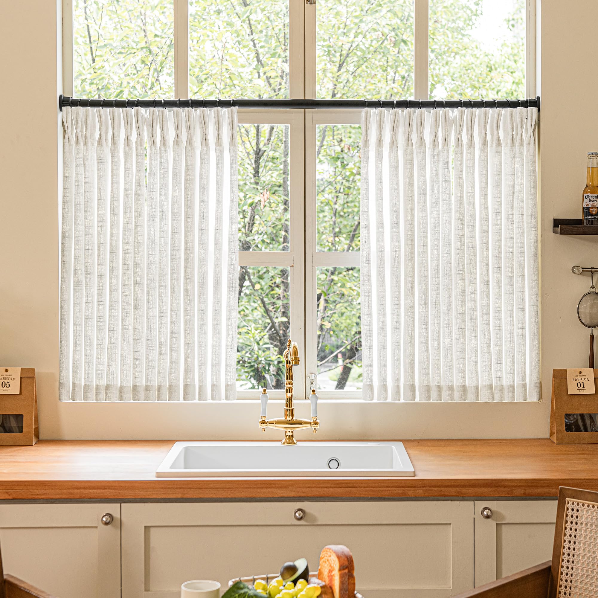 Dutch Cocoa Pinch Pleated Linen Curtains 84 Inches Long 60 Inch Width Linen Blend Light Filtering Window Curtains 84 Inch for Living Room Bedroom Patio Pinch Pleat Drapes Hooks Rings 1 Panel 60Wx84L