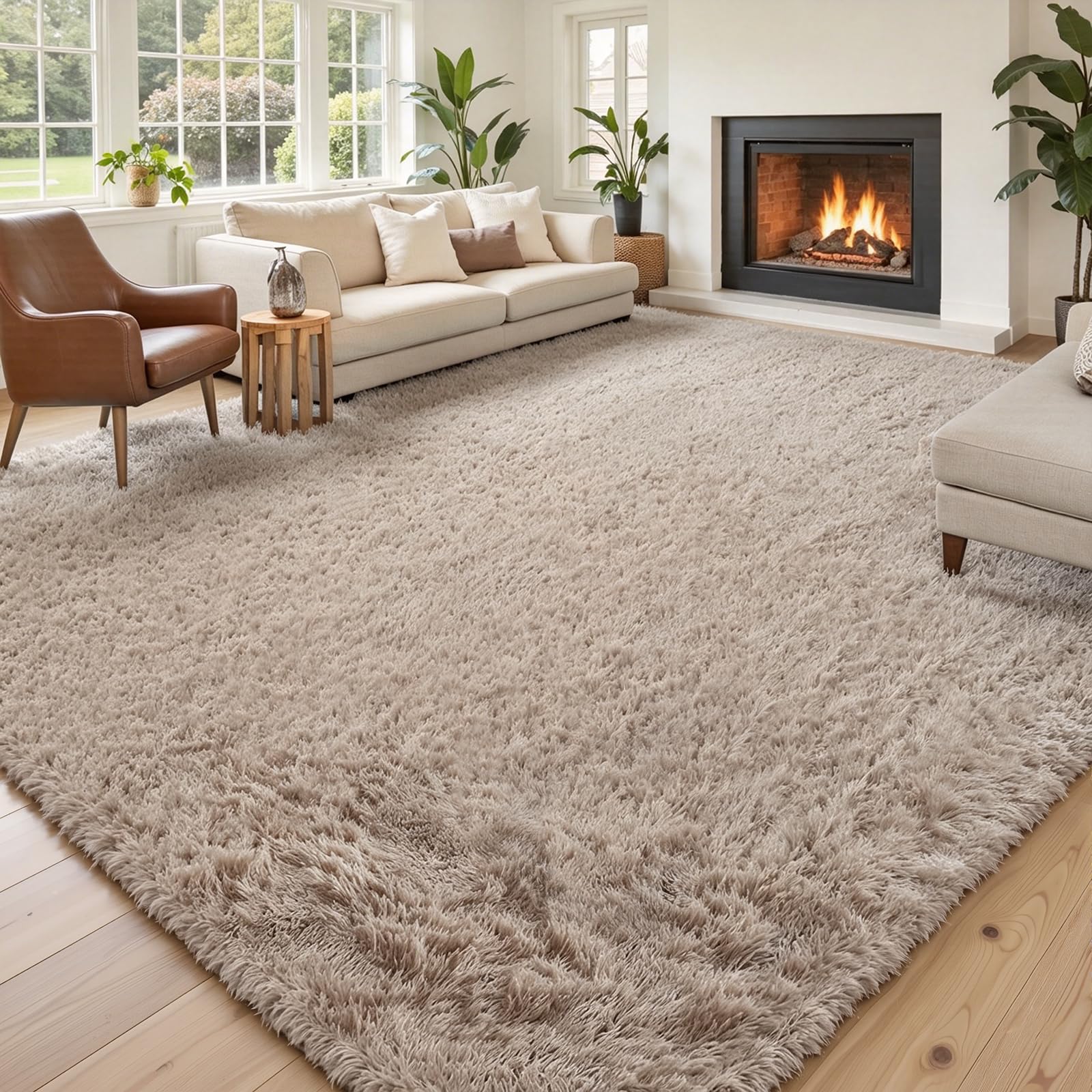 8x10 Area Rugs for Living Room Bedroom Fluffy, Large Area Rug Shag Shaggy Carpet Soft Plush Furry Bedside Rug, Area Rugs for Home Decor(8 x 10, Dark Blue Tie-Dyed)