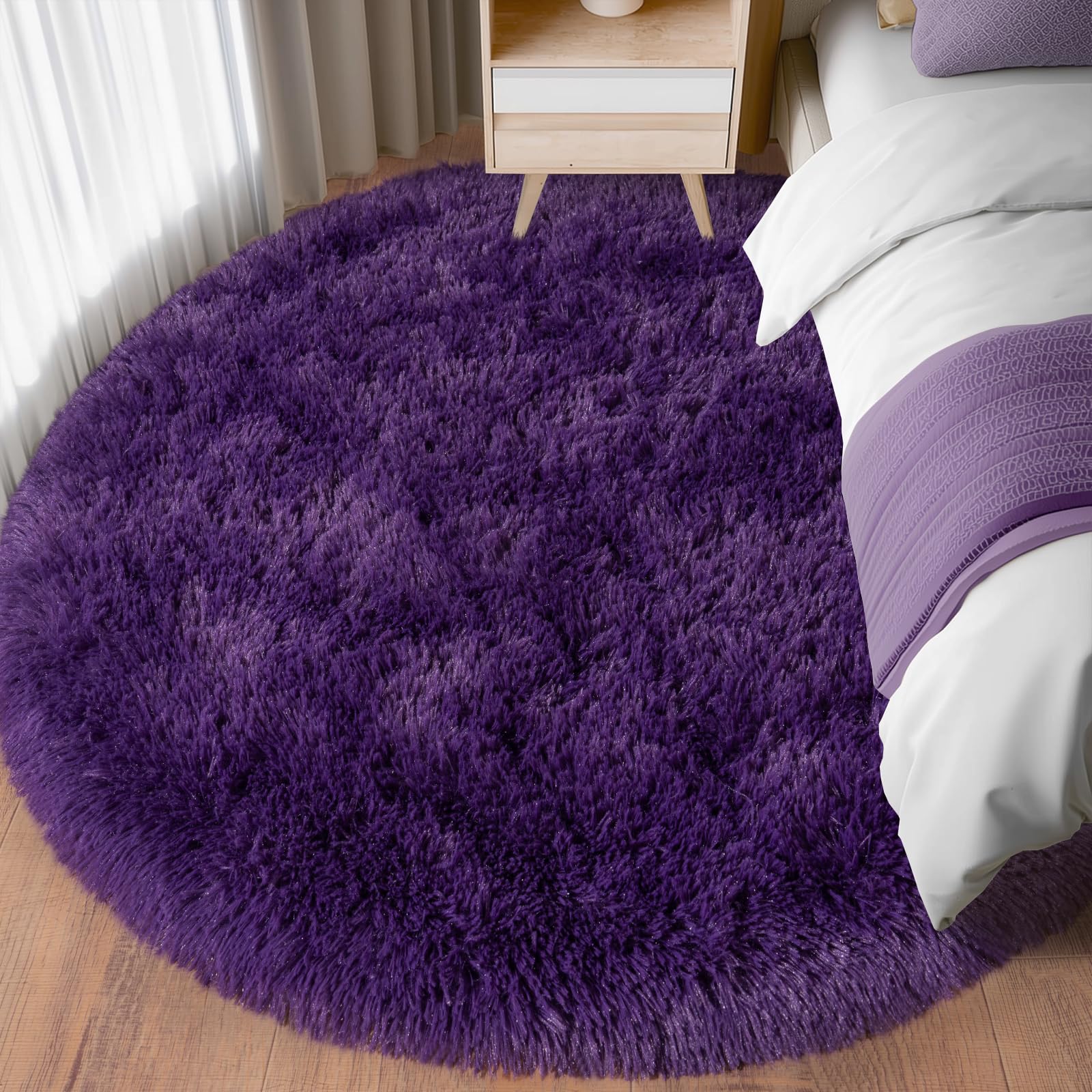 Fluffy Rugs for Living Room Bedroom, 5x7 Feet Abstract Blue Shag Area Rugs, Non-Slip Indoor Modern Fuzzy Plush Floor Carpet for Dorm Nursery Kids Room Decor, Soft Shaggy Throw Rug