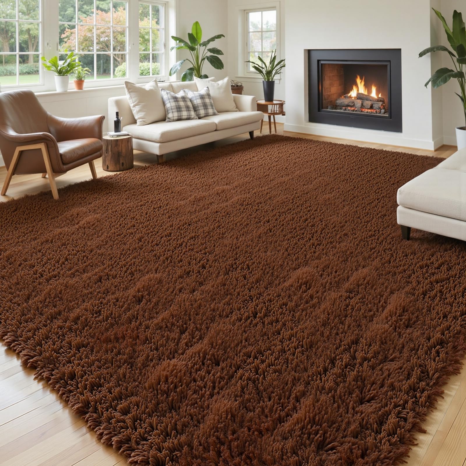 8x10 Area Rugs for Living Room Bedroom Fluffy, Large Area Rug Shag Shaggy Carpet Soft Plush Furry Bedside Rug, Area Rugs for Home Decor(8 x 10, Dark Blue Tie-Dyed)
