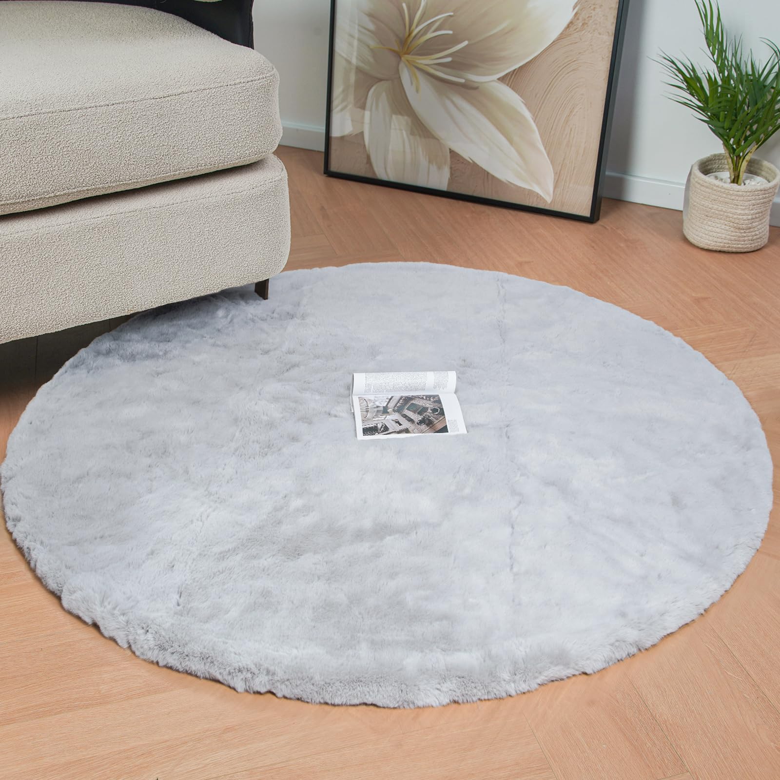 ORINOVA White Faux Rabbit Fluffy Fur Rugs for Bedroom Machine Washable Furry Area Rugs for Living Room Smal 2x4 Shag Runner Rug Nursery Rug
