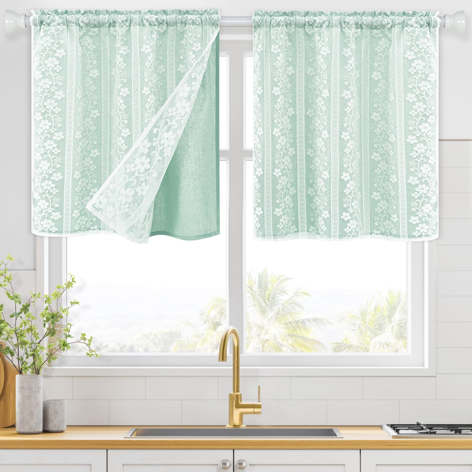 2-Panel 52×84" Beige Linen Curtains, Boho Farmhouse Window Drapes
