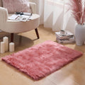 4×4ft White Fluffy Faux Fur Rug, Washable Shag Area Rug for Home Decor