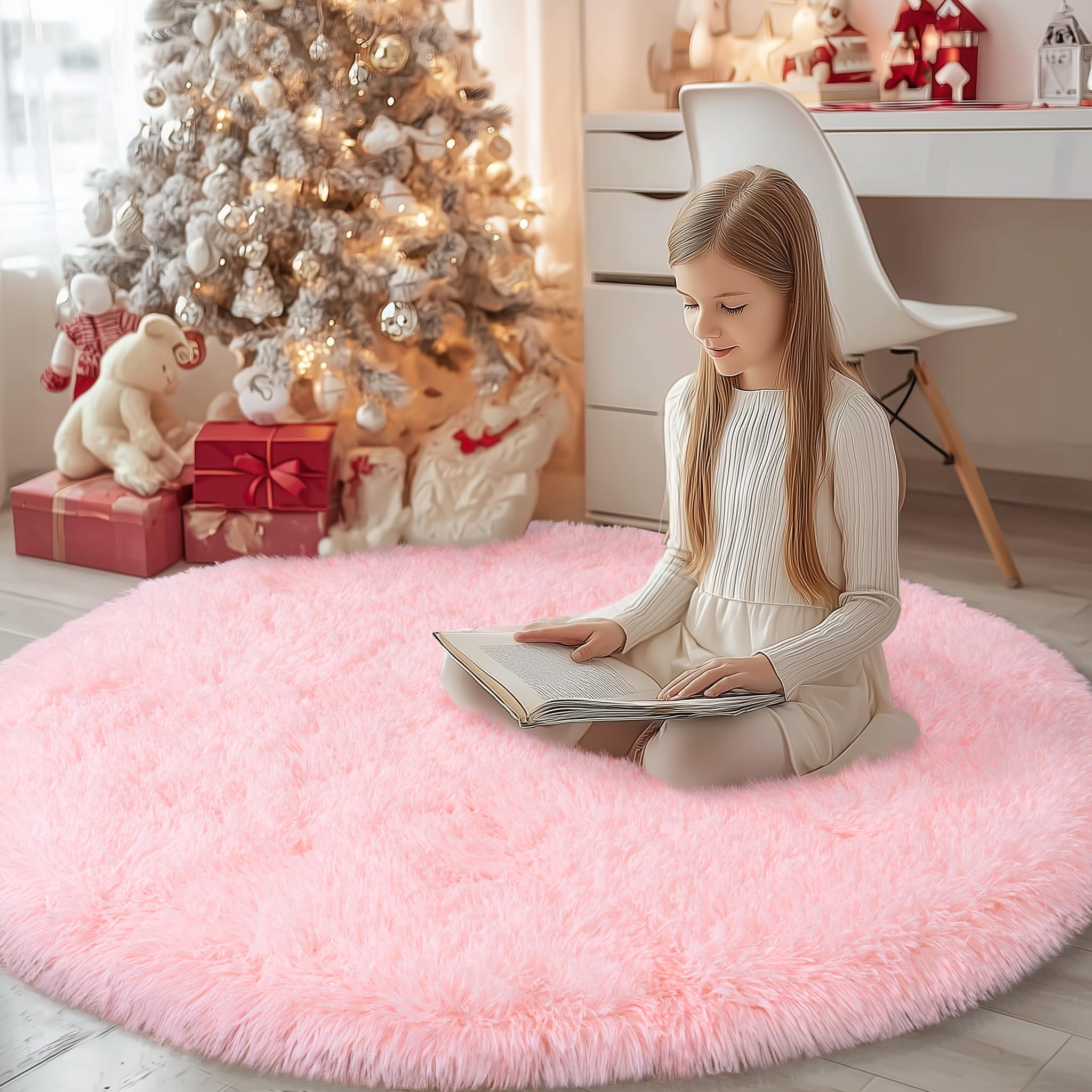 Fluffy Rugs for Living Room Bedroom, 5x7 Feet Abstract Blue Shag Area Rugs, Non-Slip Indoor Modern Fuzzy Plush Floor Carpet for Dorm Nursery Kids Room Decor, Soft Shaggy Throw Rug