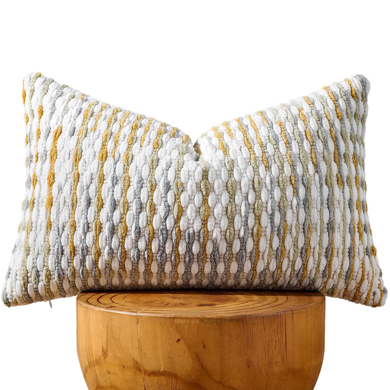 20×20 Inch Brown Boho Chenille Pillow Covers, Set of 2 Tufted Pillowcases for Home Decor