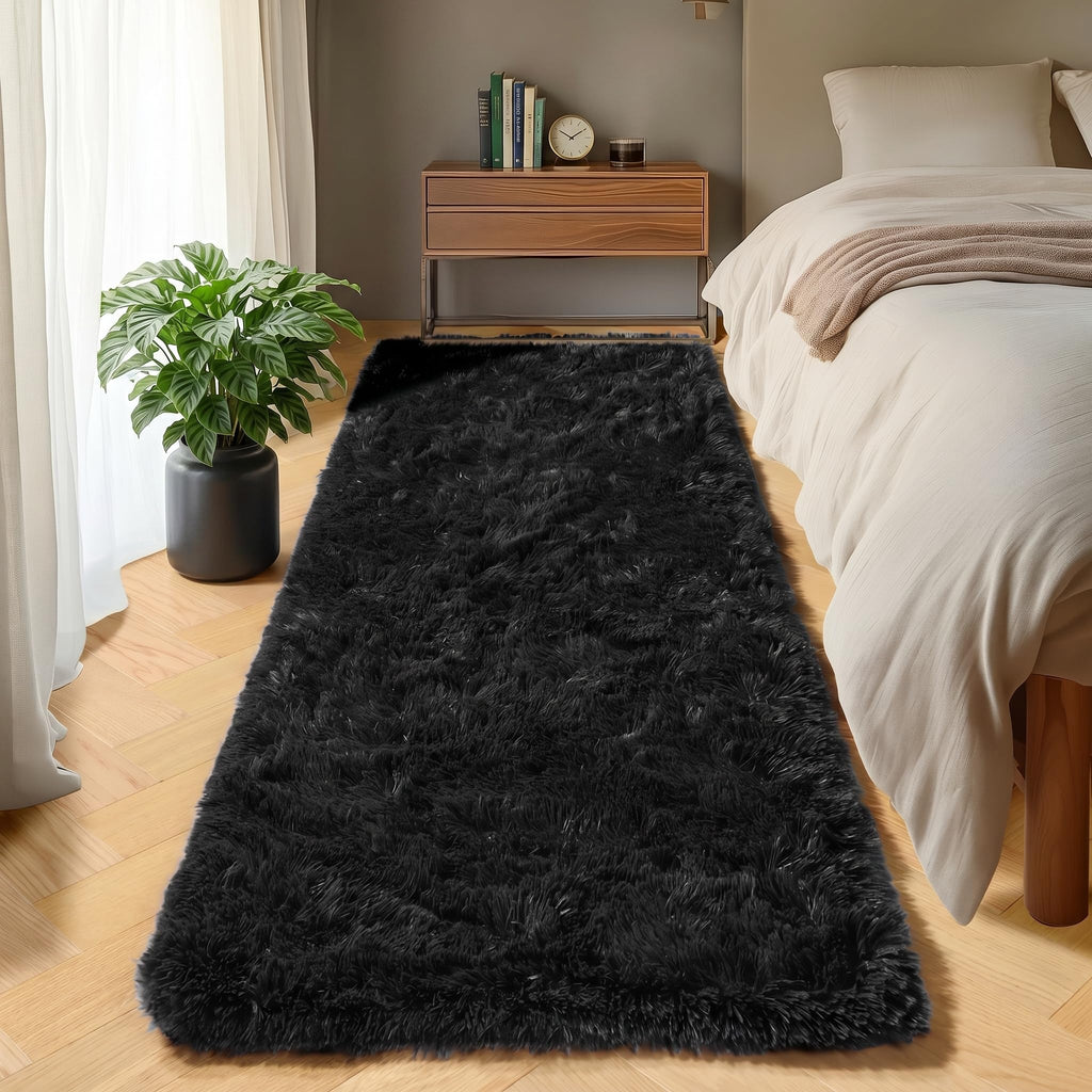 ONASAR Tie-Dyed Dark Grey Round Area Rugs 5ft, Ultra Soft Bedroom Circle Rug for Kids Girls Teen Room, Fluffy Plush Shaggy Carpet Floor Mats for Baby Nursery Living Room Playroom Home Decor