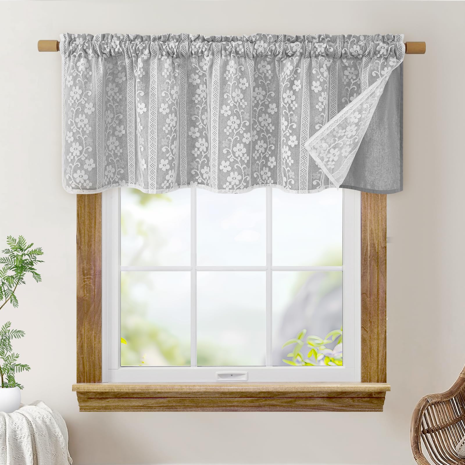 2-Panel 52×84" Beige Linen Curtains, Boho Farmhouse Window Drapes