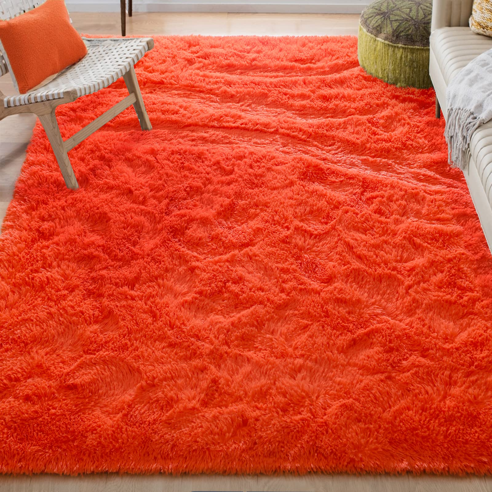 Merelax Soft Modern Indoor Shaggy Area Rug for Bedroom Livingroom Dorm Kids Room Home Decorative, Non-Slip Plush Fluffy Furry Fur Rugs Comfy Nursery Accent Floor Carpet 2x3 Feet, Black