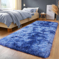 Shaggy Area Rugs, Fuzzy Rugs for Living Room, Soft Nursery Area Rug for Girls, Tie Dye Black Gray Plush Area Rugs Non Slip, Fluffy Rug Carpet 8x10ft