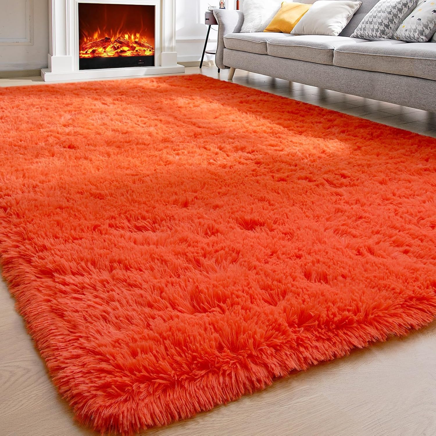 Merelax Soft Modern Indoor Shaggy Area Rug for Bedroom Livingroom Dorm Kids Room Home Decorative, Non-Slip Plush Fluffy Furry Fur Rugs Comfy Nursery Accent Floor Carpet 2x3 Feet, Black