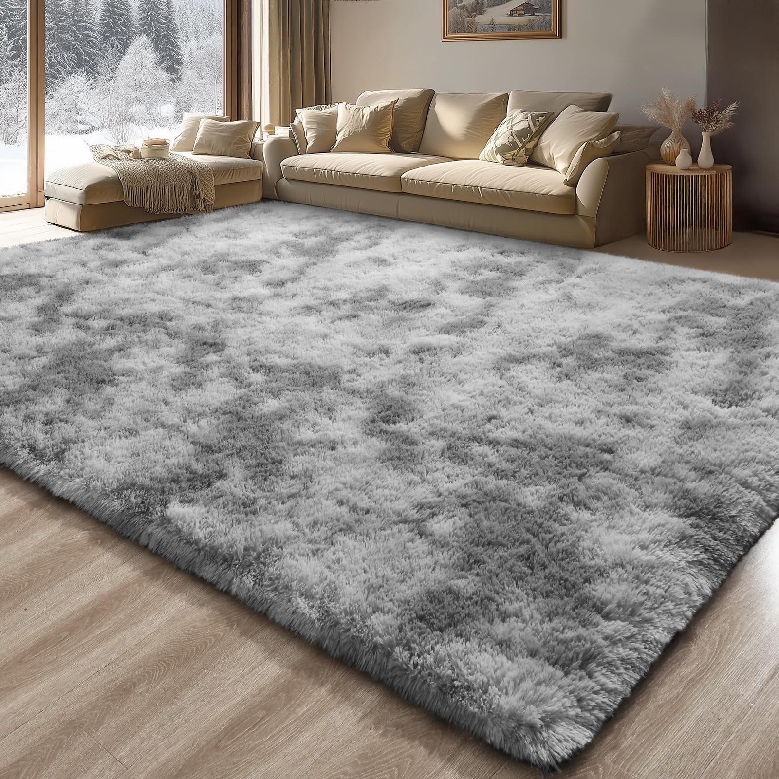 Merelax Soft Modern Indoor Shaggy Area Rug for Bedroom Livingroom Dorm Kids Room Home Decorative, Non-Slip Plush Fluffy Furry Fur Rugs Comfy Nursery Accent Floor Carpet 2x3 Feet, Black