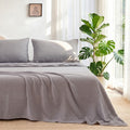 LUTBM King Sheet Set 100% Cotton Bed Sheets Gauze 4 Pcs Muslin Linen Sheets Set 16" Deep Pocket Sheet & Pillowcase Sets Breathable Boho King Soft Bedding Sets for All Season