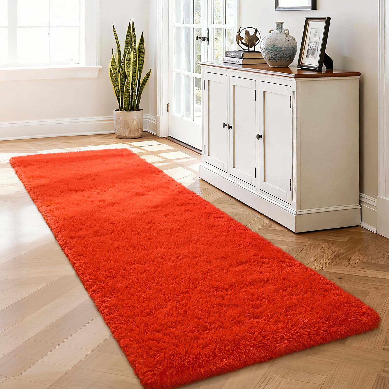 Merelax Soft Modern Indoor Shaggy Area Rug for Bedroom Livingroom Dorm Kids Room Home Decorative, Non-Slip Plush Fluffy Furry Fur Rugs Comfy Nursery Accent Floor Carpet 2x3 Feet, Black