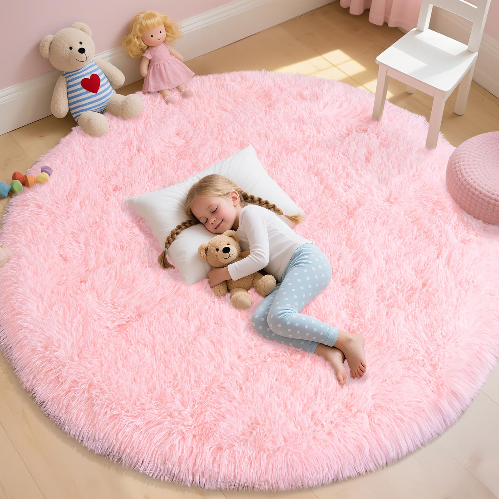 Fluffy Rugs for Living Room Bedroom, 5x7 Feet Abstract Blue Shag Area Rugs, Non-Slip Indoor Modern Fuzzy Plush Floor Carpet for Dorm Nursery Kids Room Decor, Soft Shaggy Throw Rug