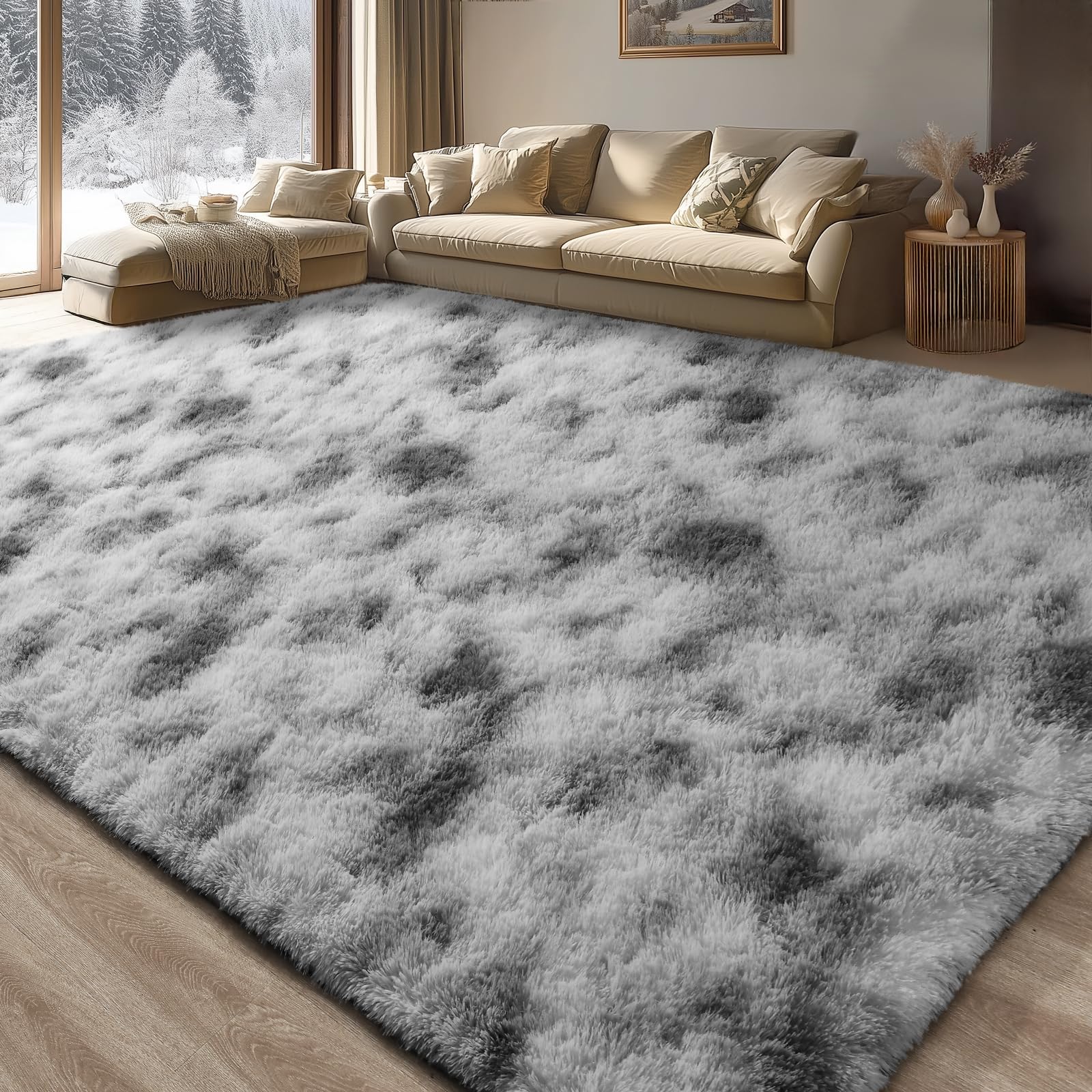 Merelax Soft Modern Indoor Shaggy Area Rug for Bedroom Livingroom Dorm Kids Room Home Decorative, Non-Slip Plush Fluffy Furry Fur Rugs Comfy Nursery Accent Floor Carpet 2x3 Feet, Black