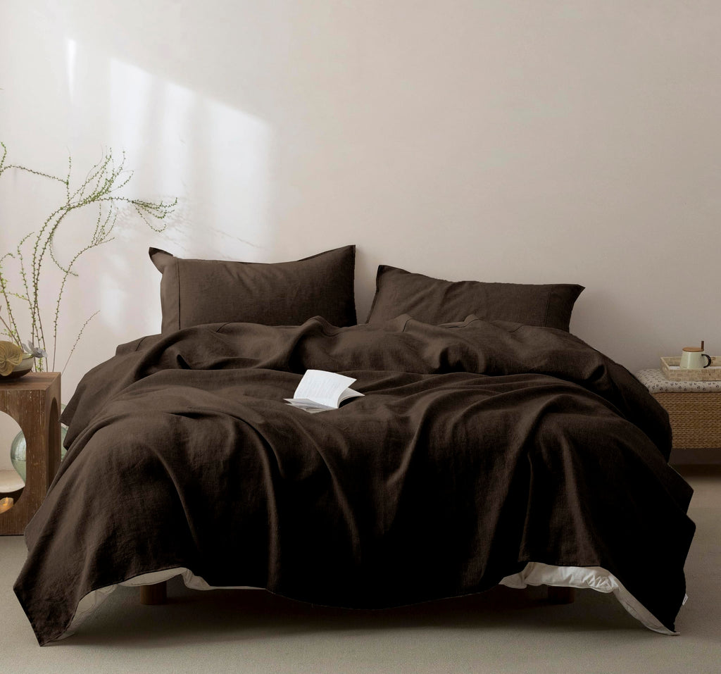 Talasily 100% French Pure Linen Sheets Set Queen Size,Oeko-TEX Certified Bedding, All-Season Breathable for Hot Sleepers,16 Inch Deep Pocket Machine Washable 4-Piece (Natural Linen)