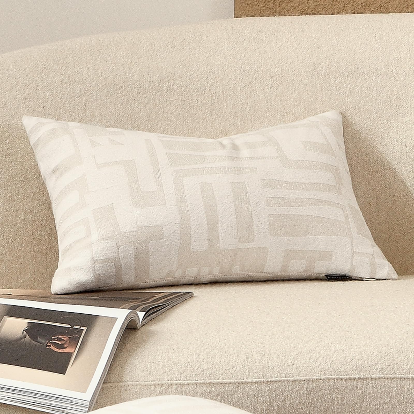 Dark Brown Tassel Decorative Throw Pillow Cover 20x20 Square Woven Textured Farmhouse Pillows Cushion Cases for Couch Bed Sofa Living Room Decor (Pack of 1)