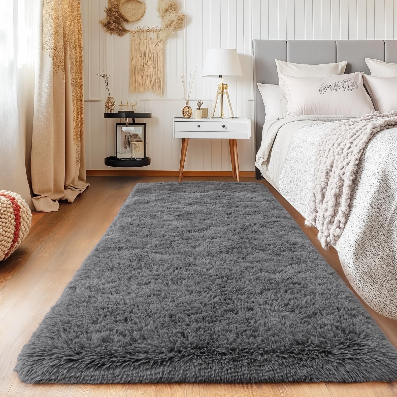 8x10 Area Rugs for Living Room, Large Ultra Fluffy Fuzzy Shag Rug for Bedroom, Modern Plush Soft High Pile Upgrade Non-Slip Carpet for Kids Girls and Boys Room Decor, Tie-Dyed Blue Grey