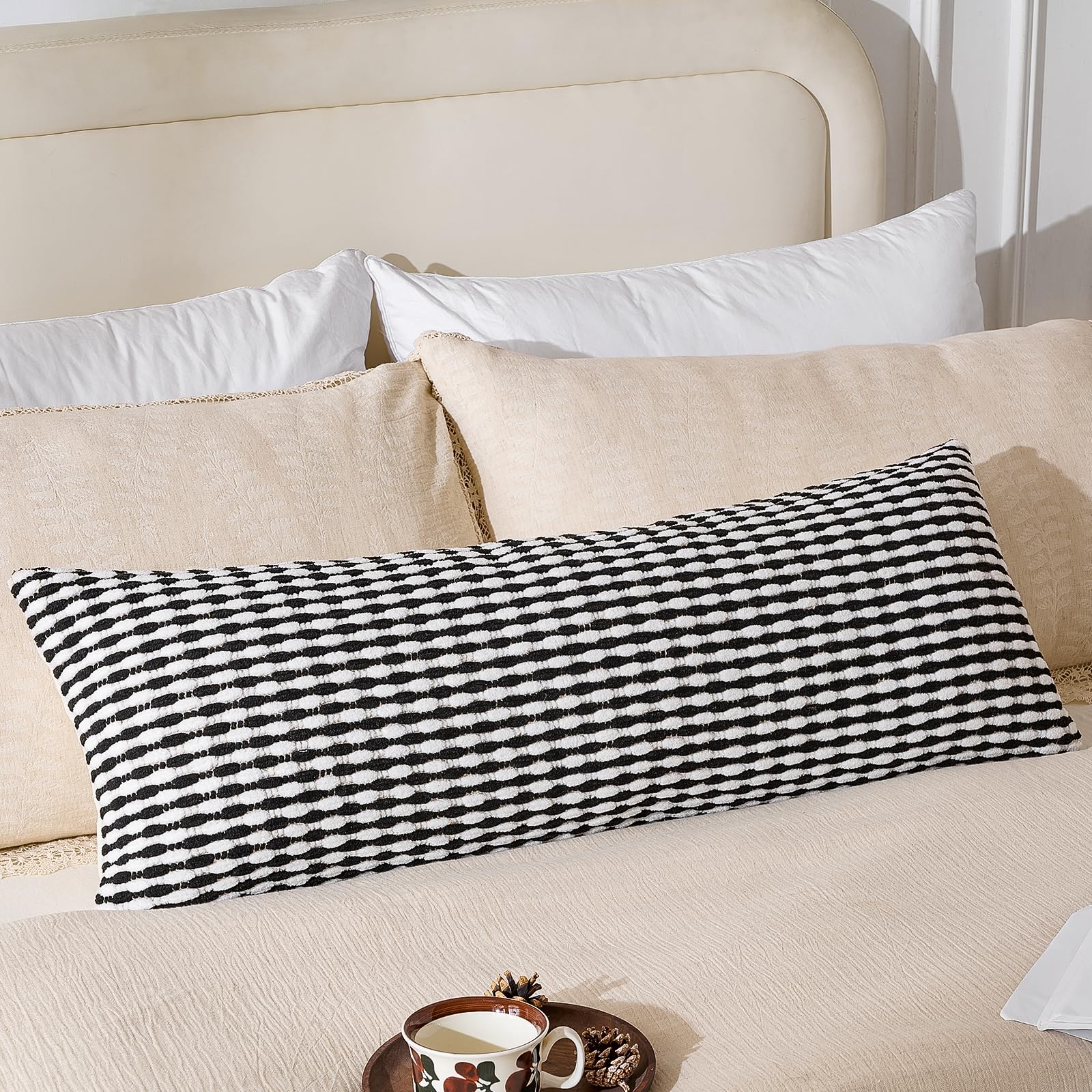 20×20 Inch Brown Boho Chenille Pillow Covers, Set of 2 Tufted Pillowcases for Home Decor