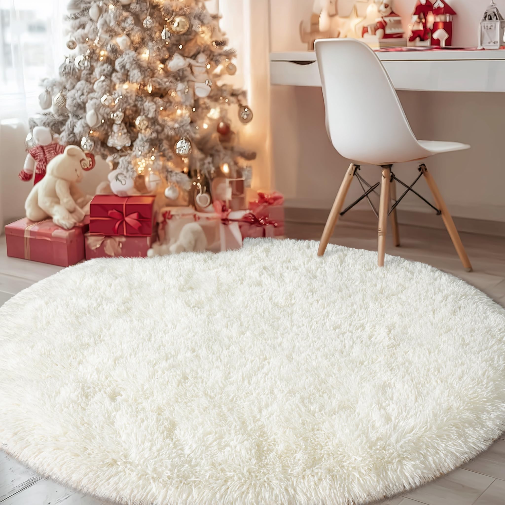 Fluffy Rugs for Living Room Bedroom, 5x7 Feet Abstract Blue Shag Area Rugs, Non-Slip Indoor Modern Fuzzy Plush Floor Carpet for Dorm Nursery Kids Room Decor, Soft Shaggy Throw Rug