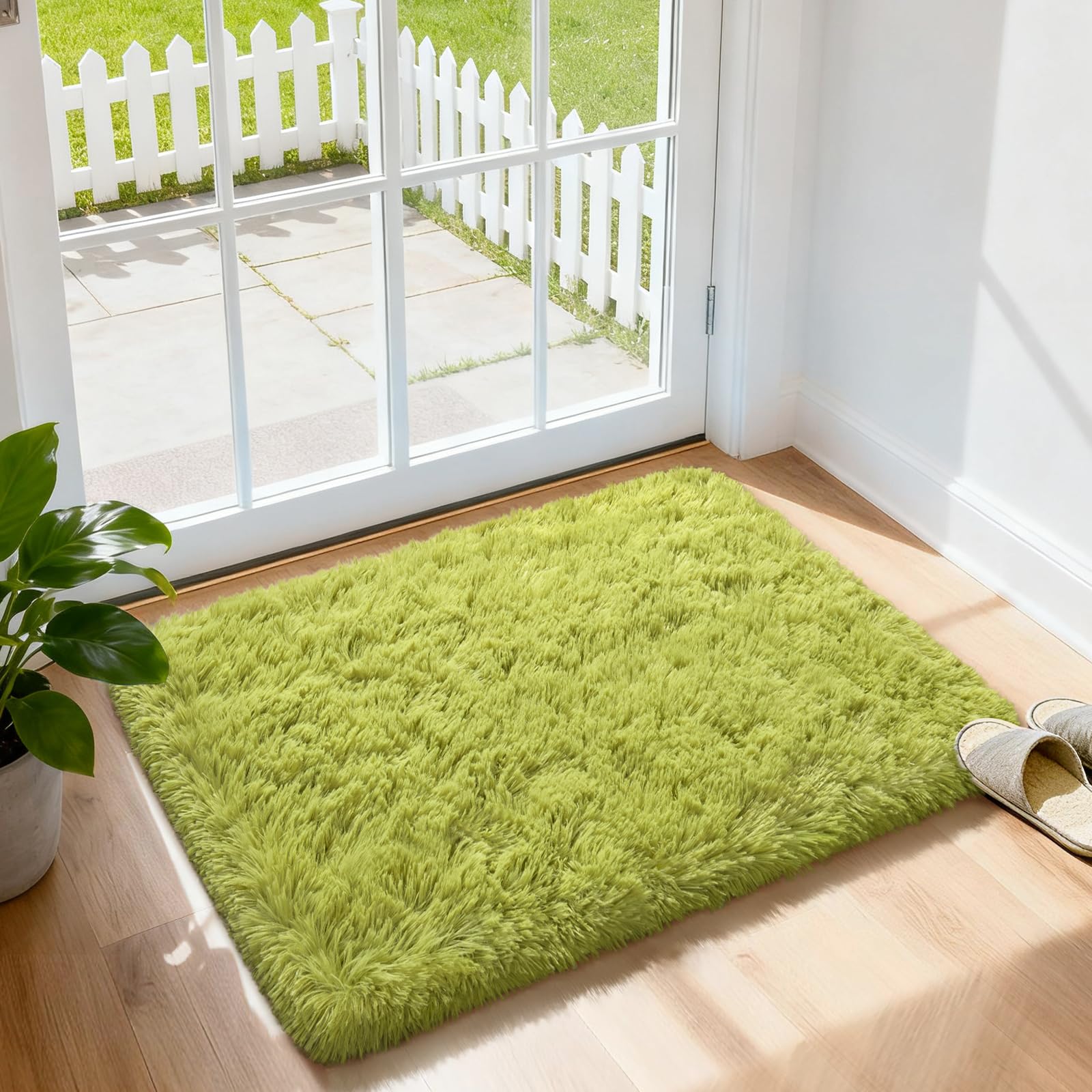 Merelax Soft Modern Indoor Shaggy Area Rug for Bedroom Livingroom Dorm Kids Room Home Decorative, Non-Slip Plush Fluffy Furry Fur Rugs Comfy Nursery Accent Floor Carpet 2x3 Feet, Black