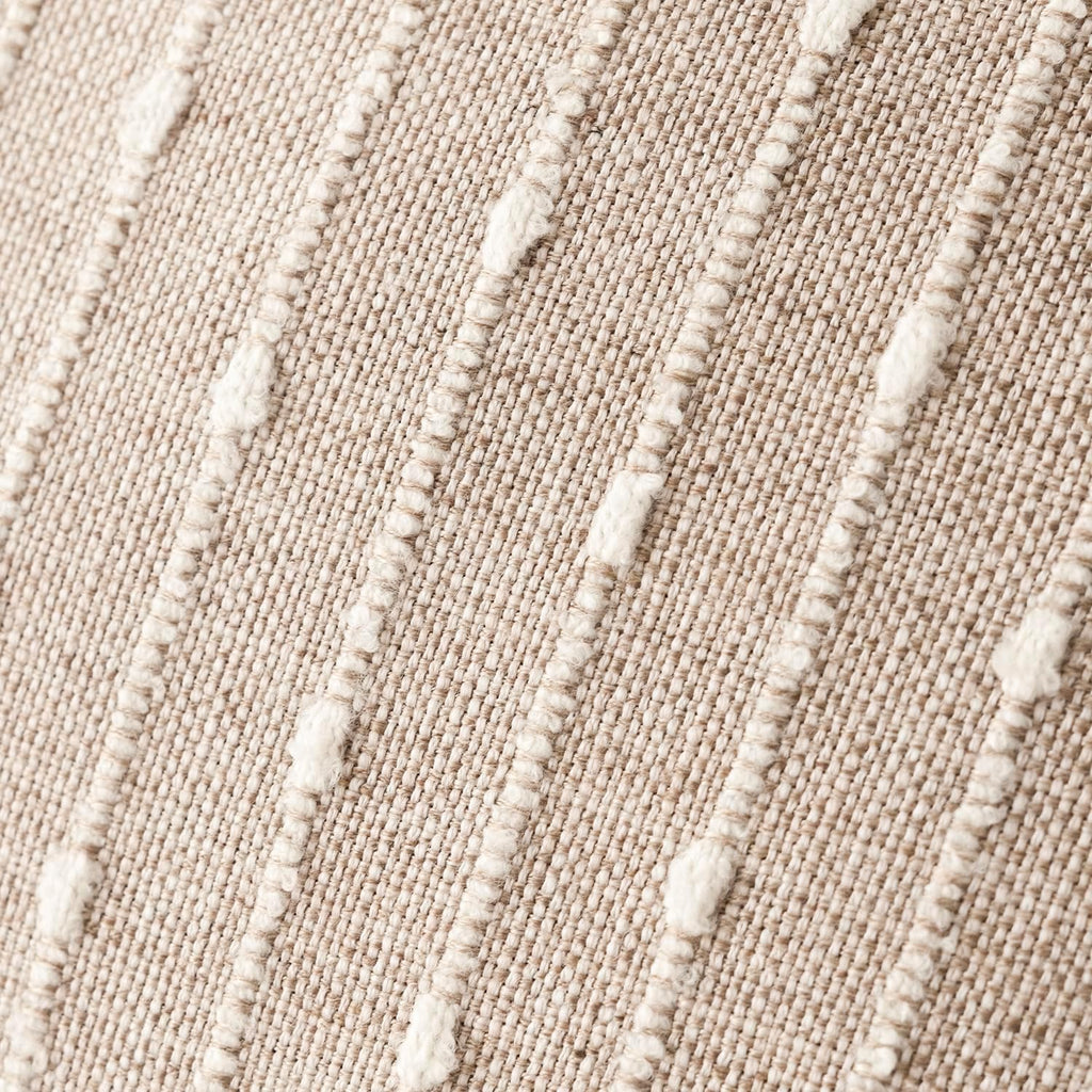 Foindtower Pack of 2 Decorative Jacquard Boucle Throw Pillow Covers Accent Textured Striped Pillowcases Soft Boho Modern Cushion for Couch Sofa Bedroom Living Room Home Decor 22x22 Inch Natural Beige