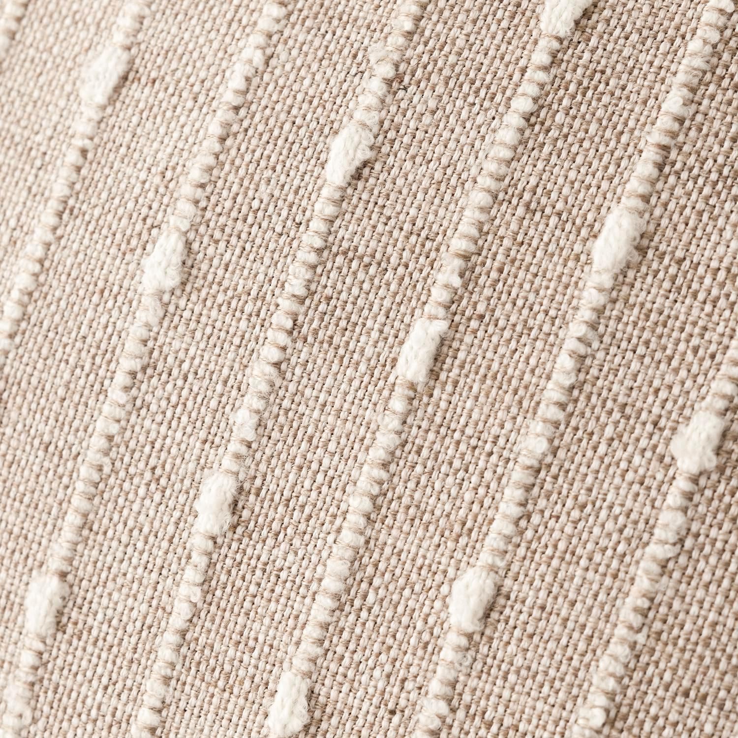 Foindtower Pack of 2 Decorative Jacquard Boucle Throw Pillow Covers Accent Textured Striped Pillowcases Soft Boho Modern Cushion for Couch Sofa Bedroom Living Room Home Decor 22x22 Inch Natural Beige