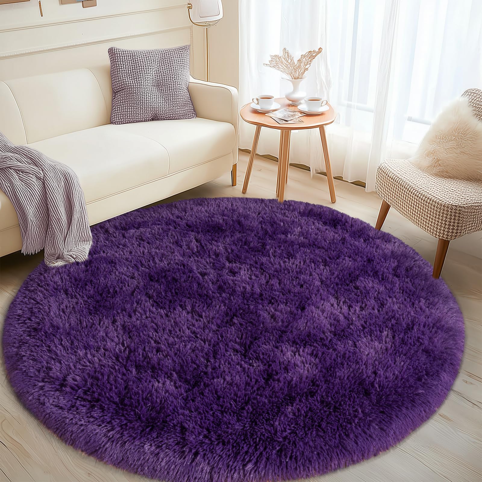 Fluffy Rugs for Living Room Bedroom, 5x7 Feet Abstract Blue Shag Area Rugs, Non-Slip Indoor Modern Fuzzy Plush Floor Carpet for Dorm Nursery Kids Room Decor, Soft Shaggy Throw Rug