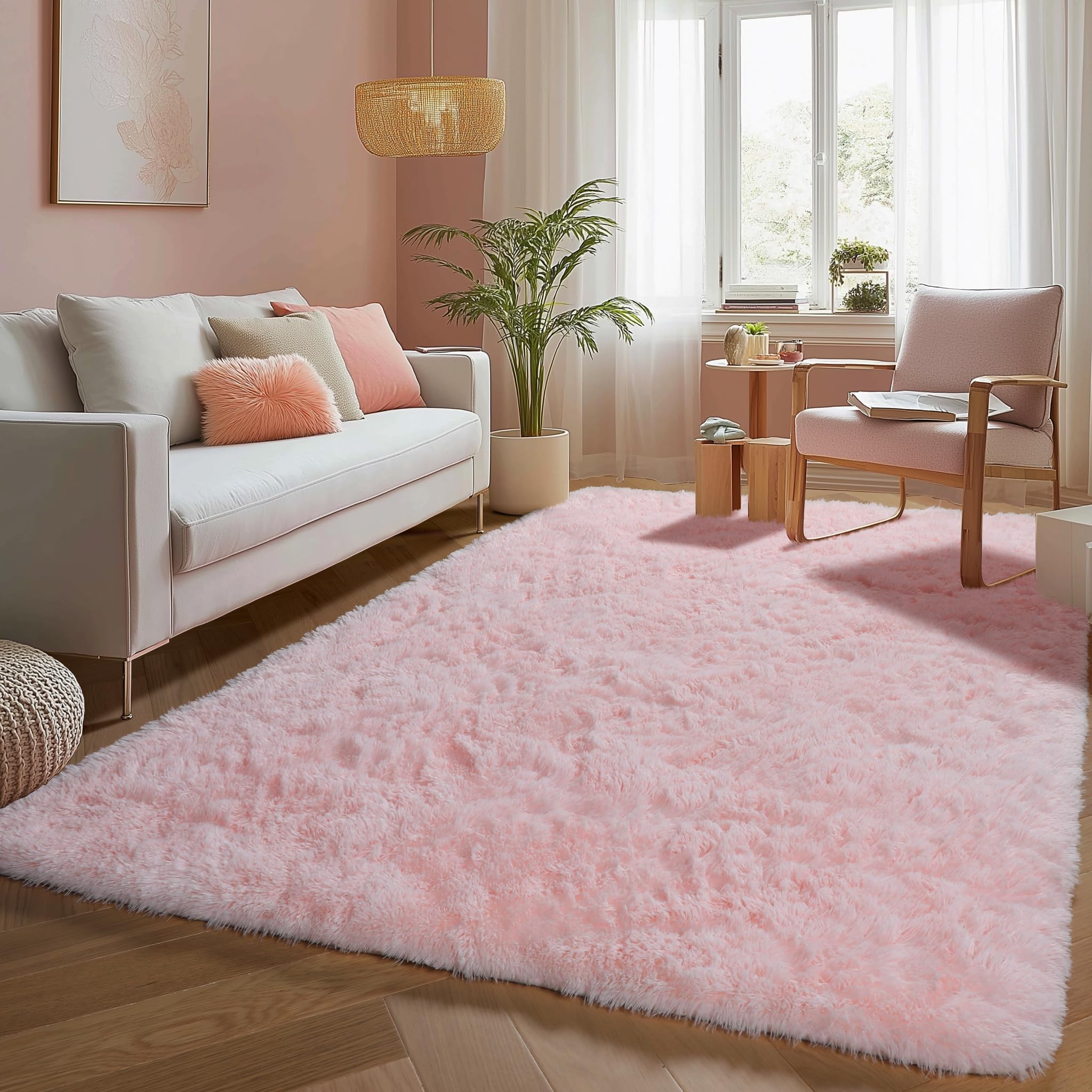 PAGISOFE Abstract Soft Shaggy Rugs for Living Room 5x8 Ft,Tie-Dyed Grey Fluffy Rugs for Kids Room Furry Carpets for Bedroom Room Decor Aesthetic Large Shag Carpet for Boys Girls Dorm Nursery