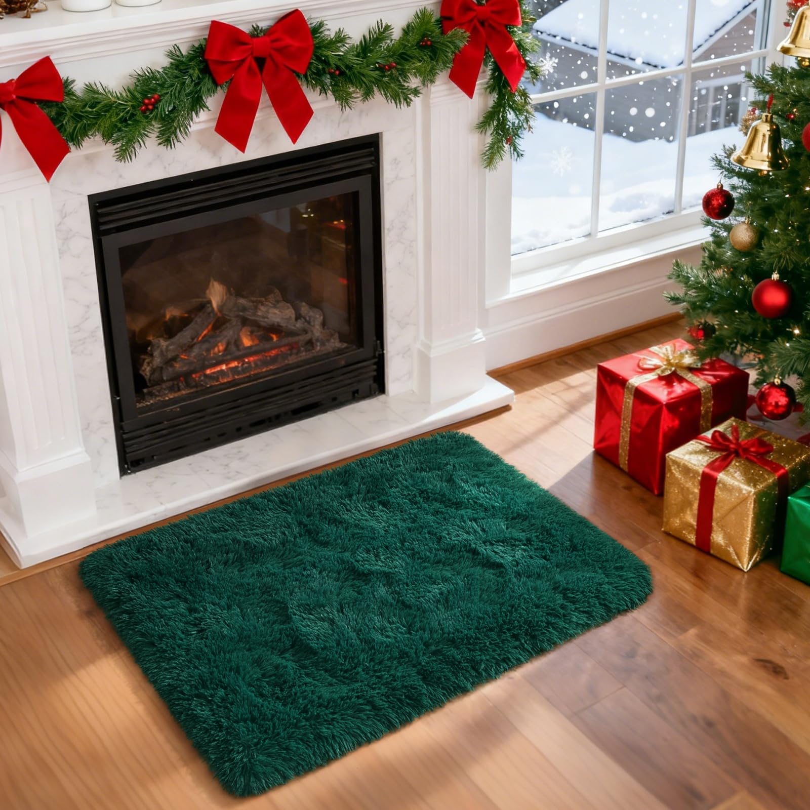 Merelax Soft Modern Indoor Shaggy Area Rug for Bedroom Livingroom Dorm Kids Room Home Decorative, Non-Slip Plush Fluffy Furry Fur Rugs Comfy Nursery Accent Floor Carpet 2x3 Feet, Black