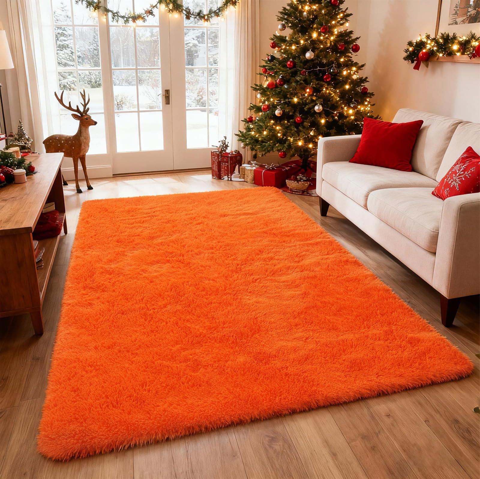 Shag Area Rugs for Bedroom Living Room,8X10 Ultra Soft Fluffy Area Rugs for Dorm, Indoor Carpet Nursery Rugs for Kids Girls Room Home Decor,Tie-Dye Grey