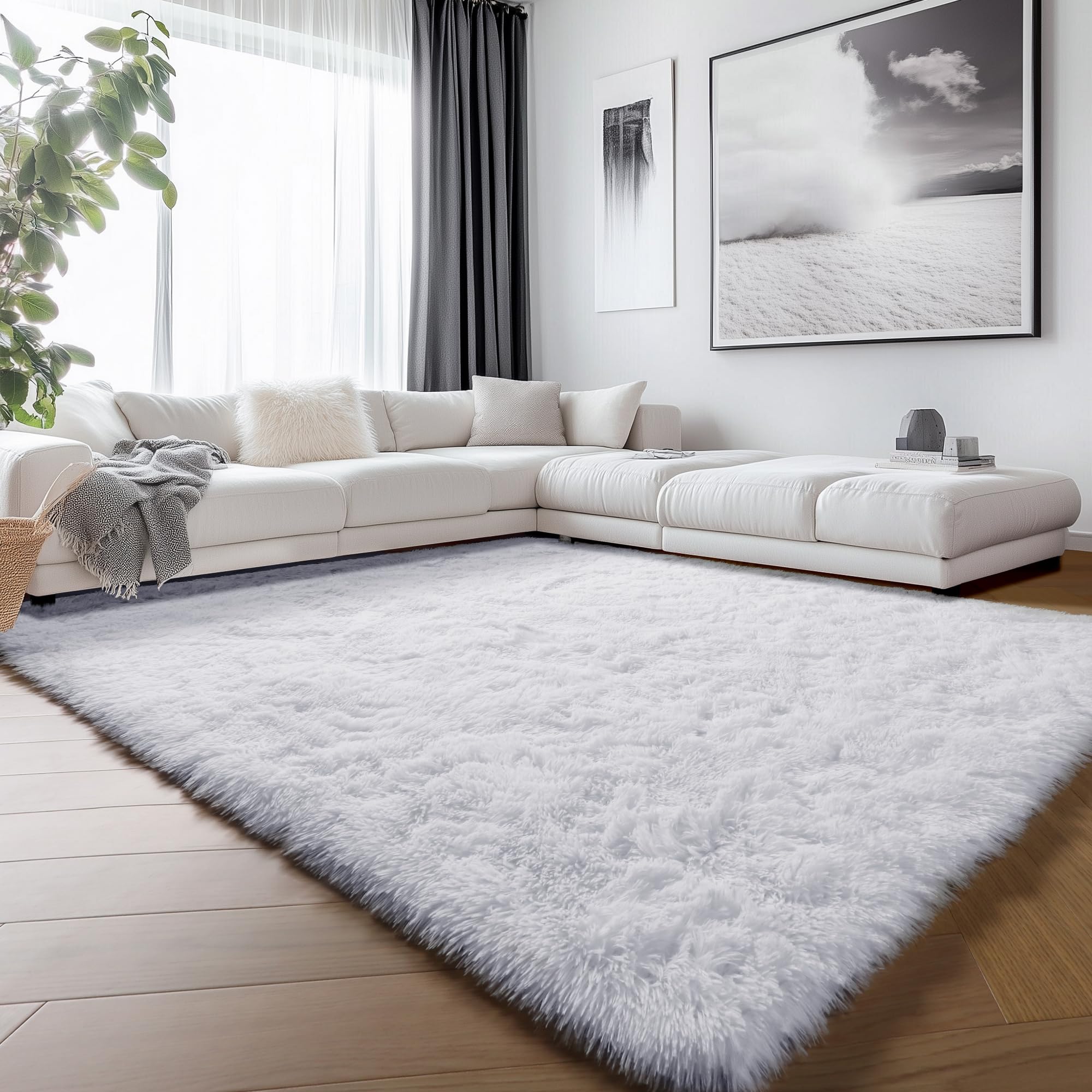 ONASAR Tie-Dyed Dark Grey Round Area Rugs 5ft, Ultra Soft Bedroom Circle Rug for Kids Girls Teen Room, Fluffy Plush Shaggy Carpet Floor Mats for Baby Nursery Living Room Playroom Home Decor