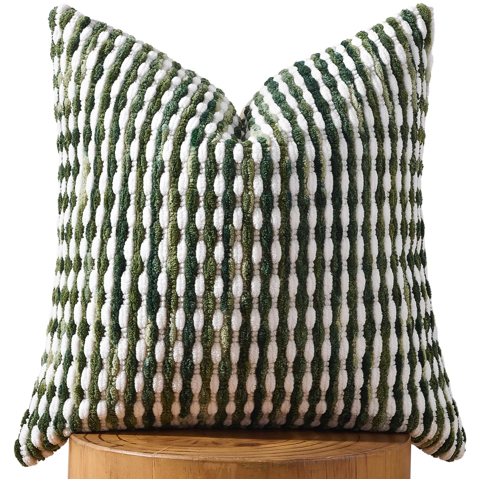 20×20 Inch Brown Boho Chenille Pillow Covers, Set of 2 Tufted Pillowcases for Home Decor