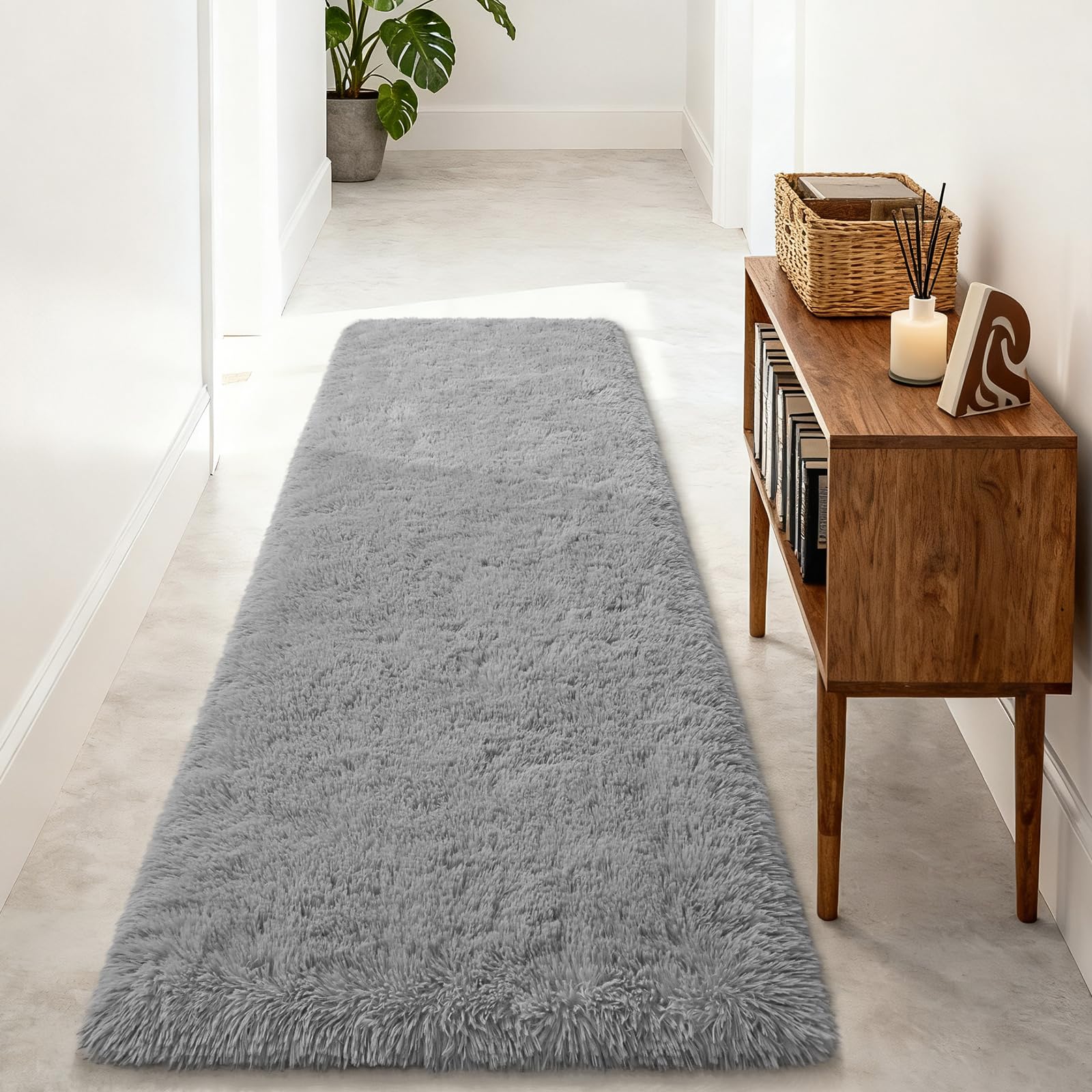 Merelax Soft Modern Indoor Shaggy Area Rug for Bedroom Livingroom Dorm Kids Room Home Decorative, Non-Slip Plush Fluffy Furry Fur Rugs Comfy Nursery Accent Floor Carpet 2x3 Feet, Black