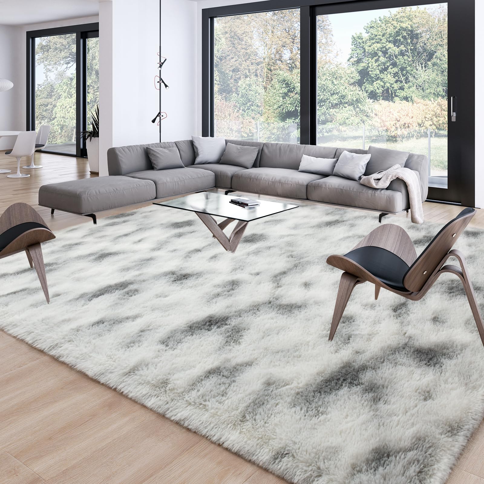 Merelax Soft Modern Indoor Shaggy Area Rug for Bedroom Livingroom Dorm Kids Room Home Decorative, Non-Slip Plush Fluffy Furry Fur Rugs Comfy Nursery Accent Floor Carpet 2x3 Feet, Black