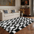 HUGEAR 8x10 Checkered Rug Coloful Living Room Modern Shag Rug Super Soft Washable Indoor Fuzzy Carpet Fluffy Vacuumable Rainbow Area Rugs for Bedroom Home Decor Non Slip