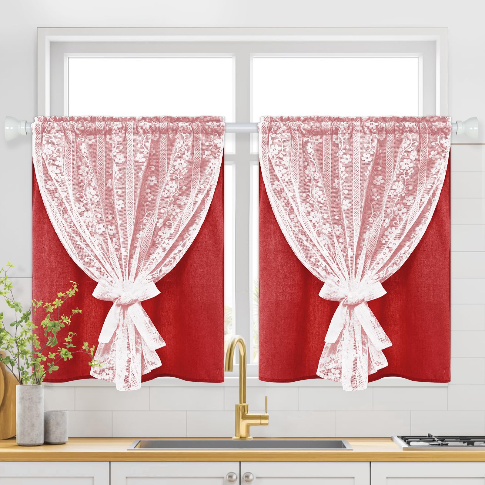 2-Panel 52×84" Beige Linen Curtains, Boho Farmhouse Window Drapes