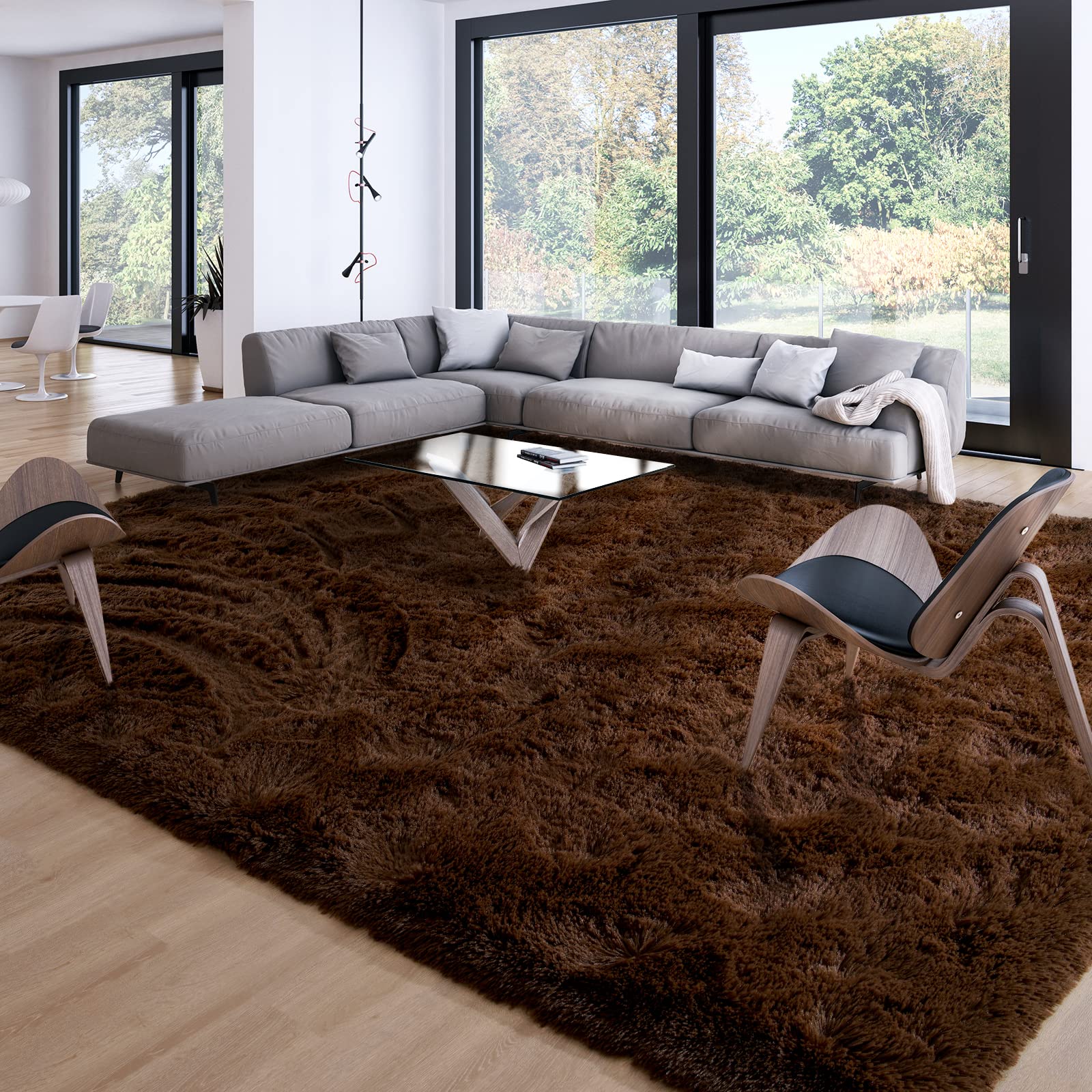 Merelax Soft Modern Indoor Shaggy Area Rug for Bedroom Livingroom Dorm Kids Room Home Decorative, Non-Slip Plush Fluffy Furry Fur Rugs Comfy Nursery Accent Floor Carpet 2x3 Feet, Black