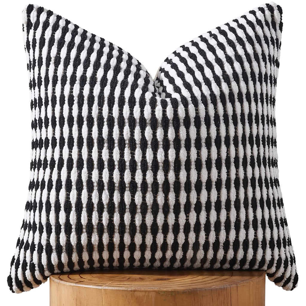 20×20 Inch Brown Boho Chenille Pillow Covers, Set of 2 Tufted Pillowcases for Home Decor
