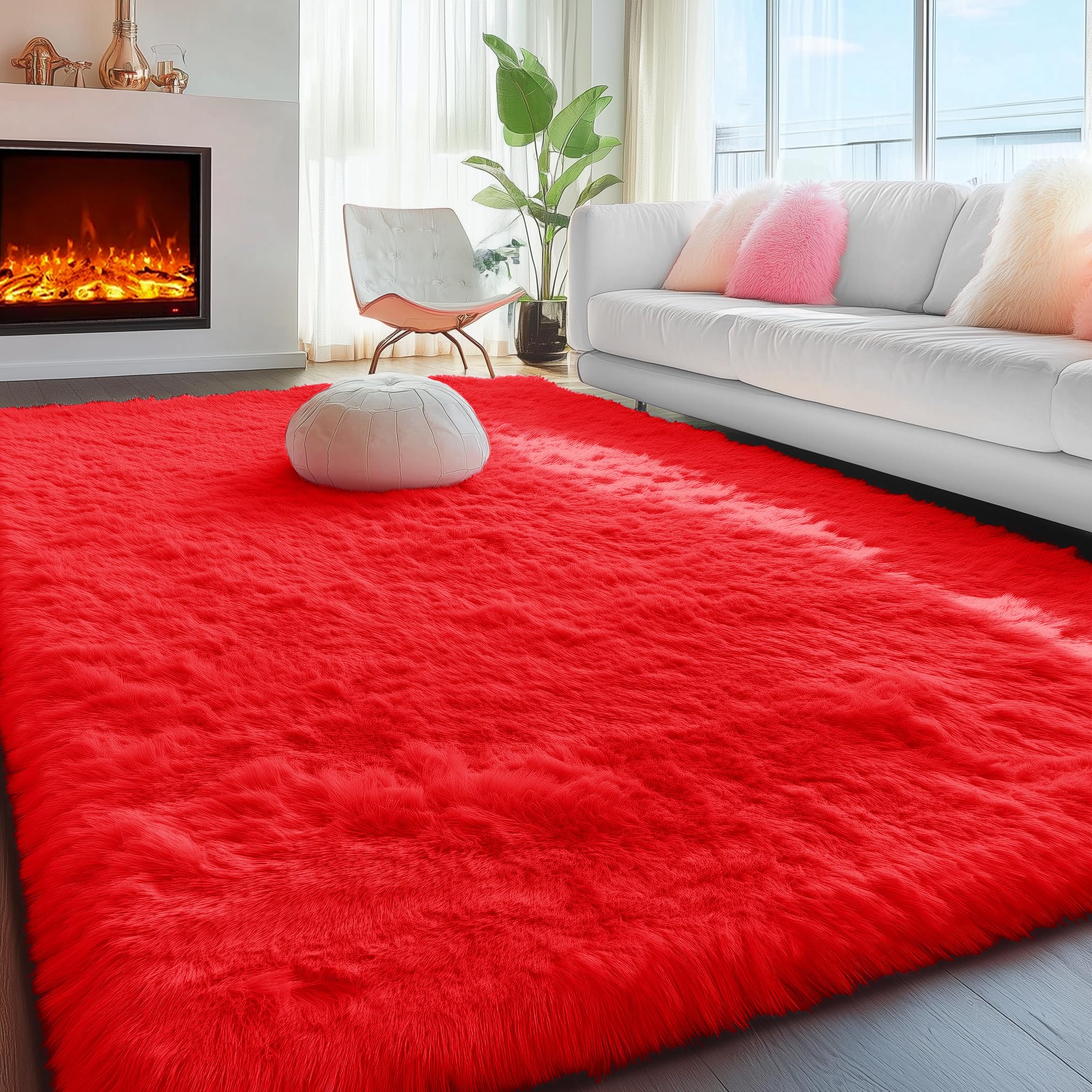 PAGISOFE Abstract Soft Shaggy Rugs for Living Room 5x8 Ft,Tie-Dyed Grey Fluffy Rugs for Kids Room Furry Carpets for Bedroom Room Decor Aesthetic Large Shag Carpet for Boys Girls Dorm Nursery