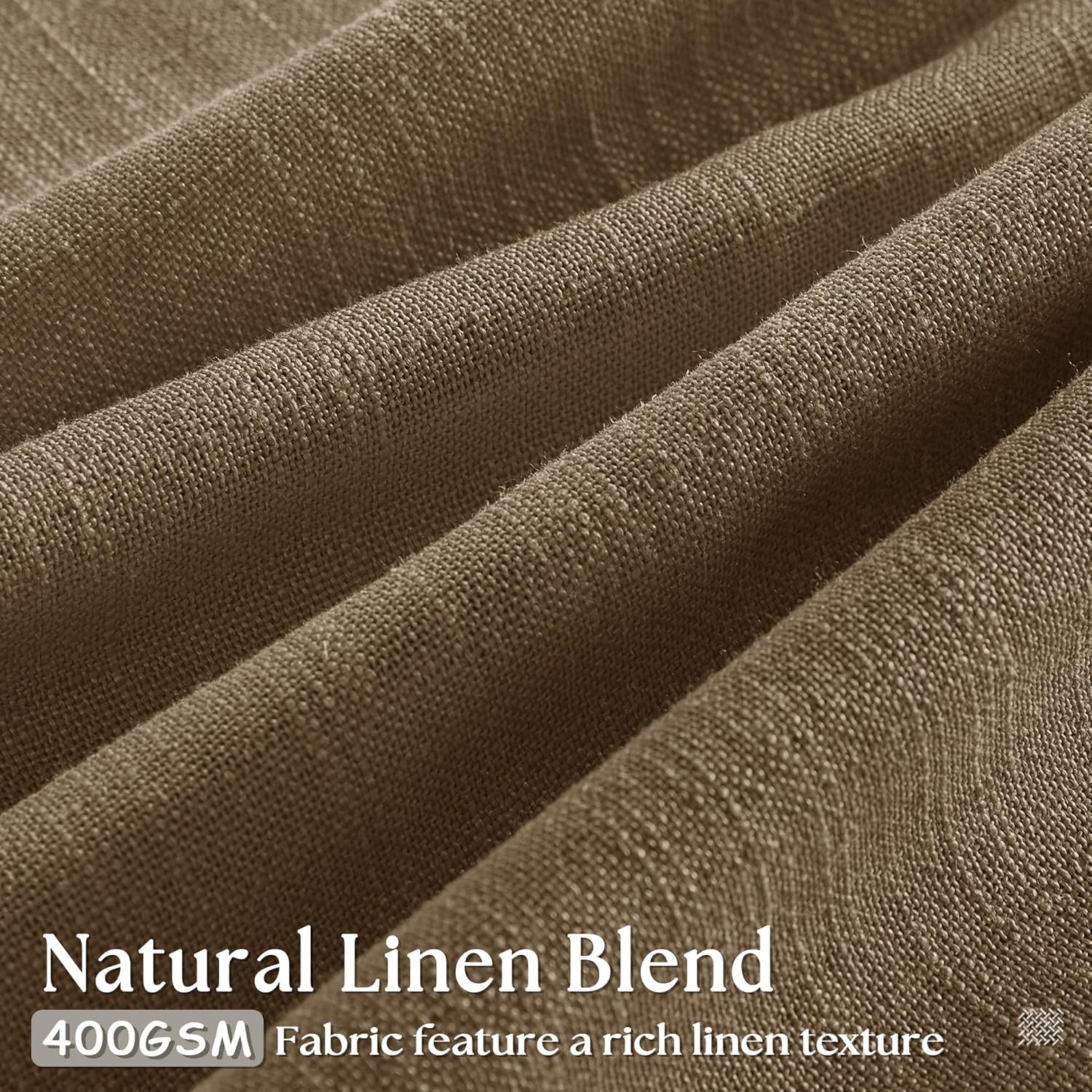 Dutch Cocoa Pinch Pleated Linen Curtains 84 Inches Long 60 Inch Width Linen Blend Light Filtering Window Curtains 84 Inch for Living Room Bedroom Patio Pinch Pleat Drapes Hooks Rings 1 Panel 60Wx84L