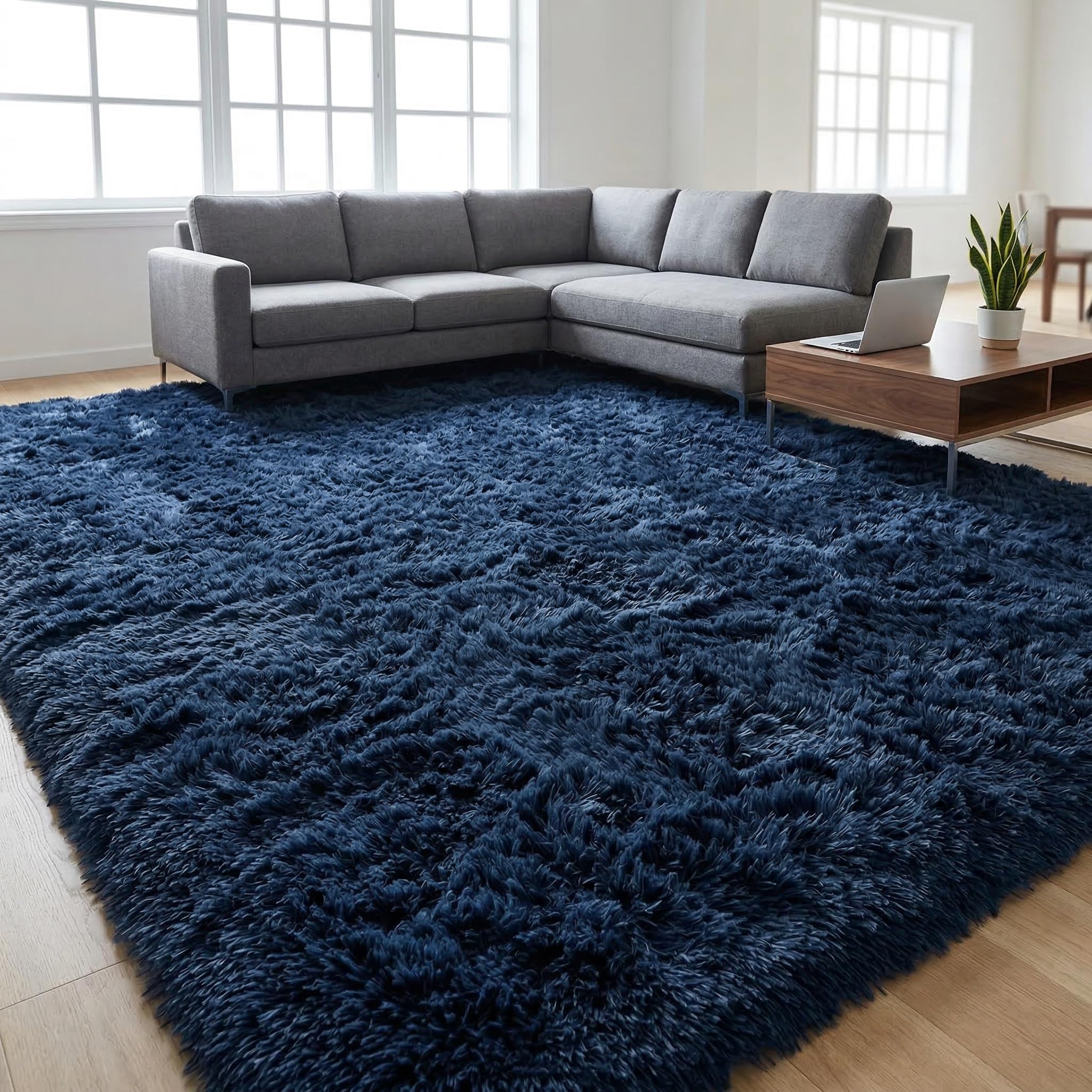 Fluffy 5x7 Area Rugs for Bedroom: Tie-dye White Grey Soft Shag Rug for Living Room, Large Fuzzy Plush Indoor Floor Carpet Non Slip Modern Rug for Nursery Boys Girls Kids Room Playroom Dorms Home Decor