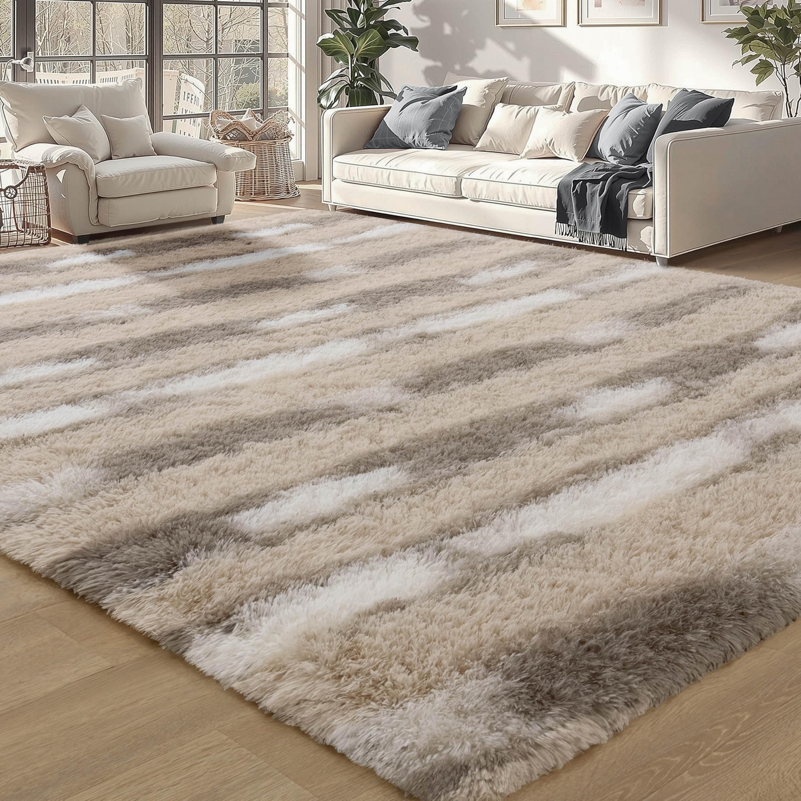 Merelax Soft Modern Indoor Shaggy Area Rug for Bedroom Livingroom Dorm Kids Room Home Decorative, Non-Slip Plush Fluffy Furry Fur Rugs Comfy Nursery Accent Floor Carpet 2x3 Feet, Black