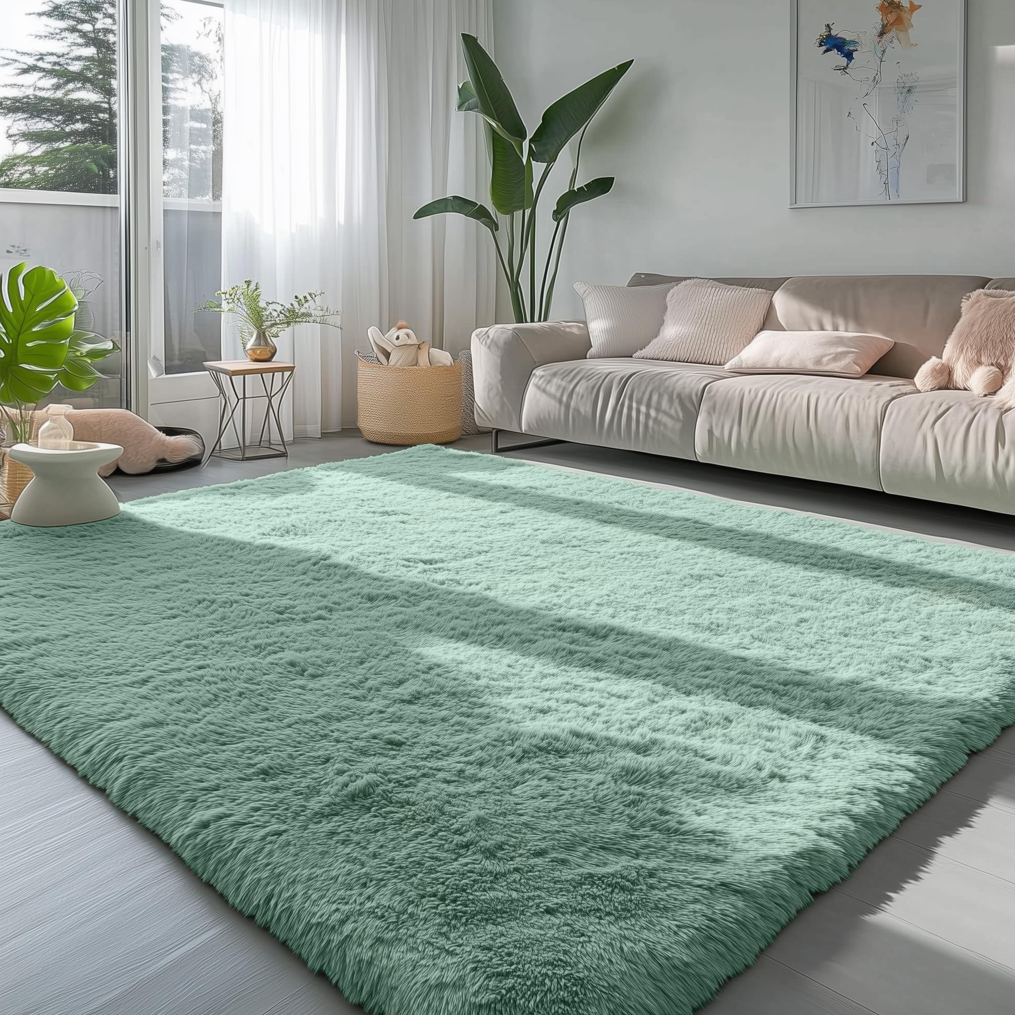 PAGISOFE Abstract Soft Shaggy Rugs for Living Room 5x8 Ft,Tie-Dyed Grey Fluffy Rugs for Kids Room Furry Carpets for Bedroom Room Decor Aesthetic Large Shag Carpet for Boys Girls Dorm Nursery